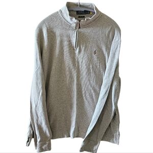 Polo Ralph Lauren Men’s Gray Estate-Rib Quarter-Zip Pullover Size L CL0045